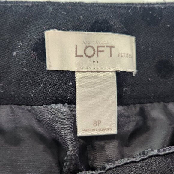 Loft black skirt with polka dots 8R Lot A - Picture 3 of 5